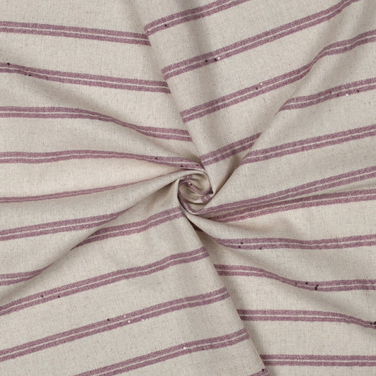 Leinengemisch Streifen mit Glitzer- Palietten