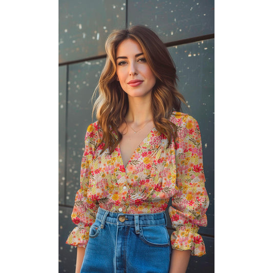 Musselin Digitaldruck Blumen