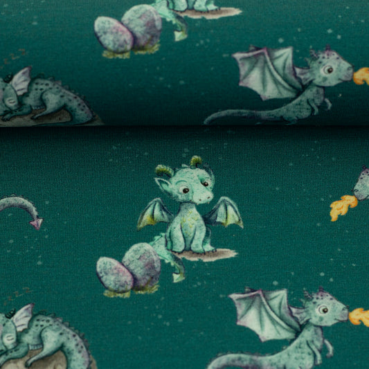 Baumwolljersey „Miracle – kleine Drachen“ – by Christiane Zielinski- Swafing