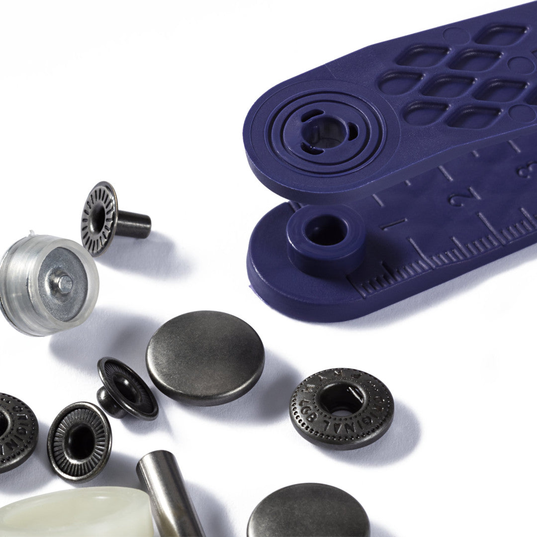 Nähfrei-Druckknopf Anorak, 15mm, alteisen