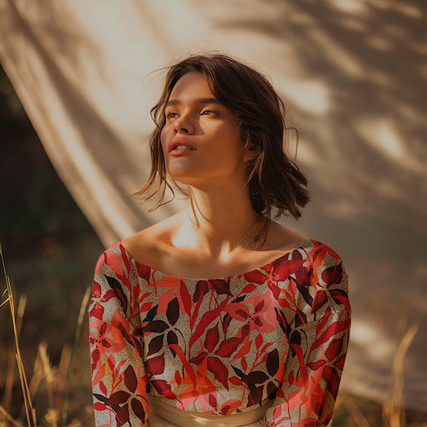 Viscose "Blätterzauber Rosé" -Light & Lush