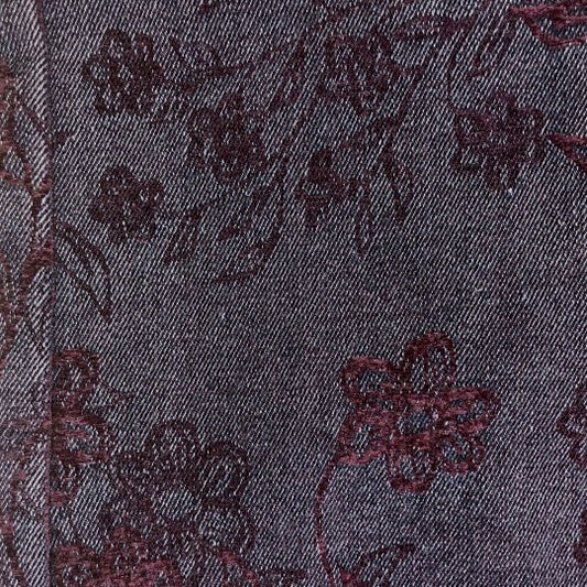 Denim mit Blumenmuster -Cenille jacquard - dunkel