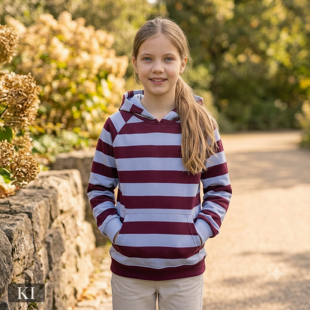 Blockstreifen Soft Sweat aus 95 % Baumwolle und 5 % Elasthan in modernen Farbkombinationen – ideal für Hoodies, Sweatshirts und bequeme Freizeitmode.