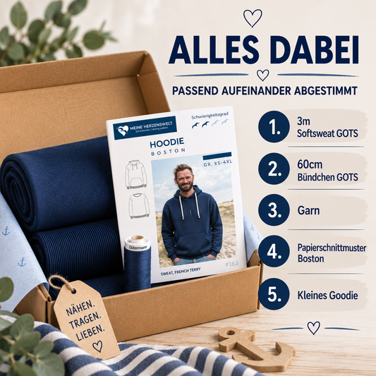 Nähpaket Boston Bundle für Herren- der perfekte Alltagsbegleiter für Ihn