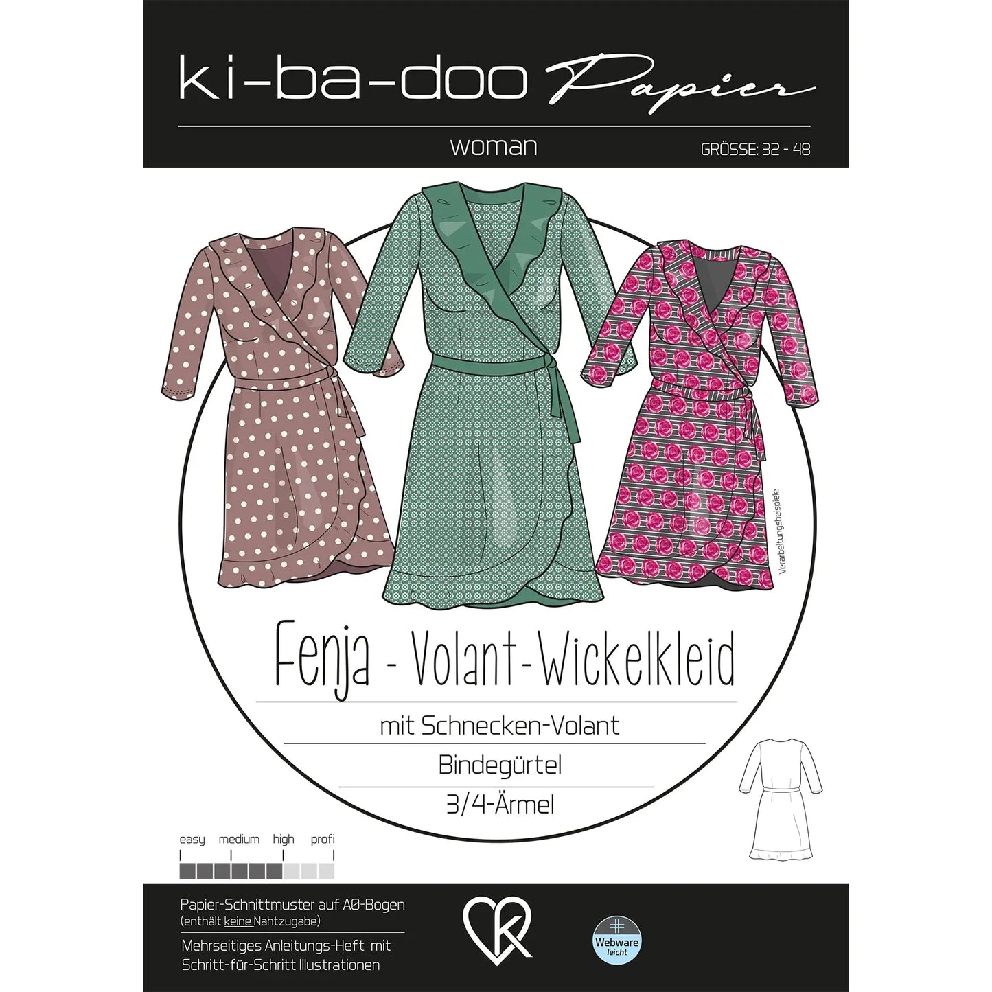 Papierschnitt Wickelkleid Fenja | Größe 32 -48