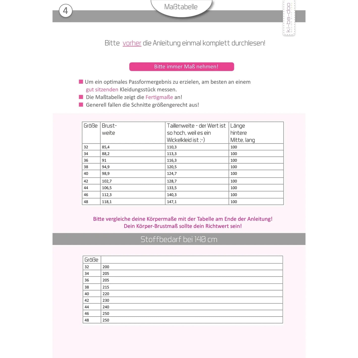 Papierschnitt Wickelkleid Fenja | Größe 32 -48