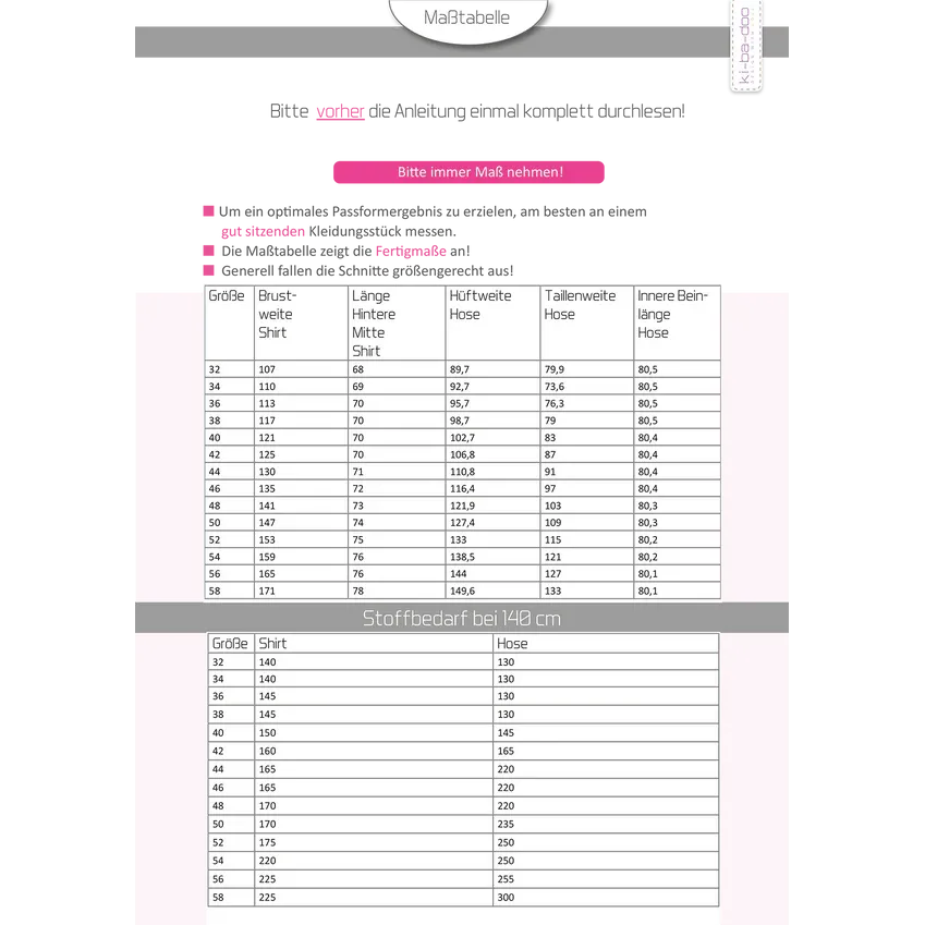 Papierschnitt Lounge-Set | Größe 32-58