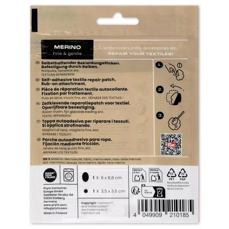 Rub-on Patch MERINO schwarz 2St