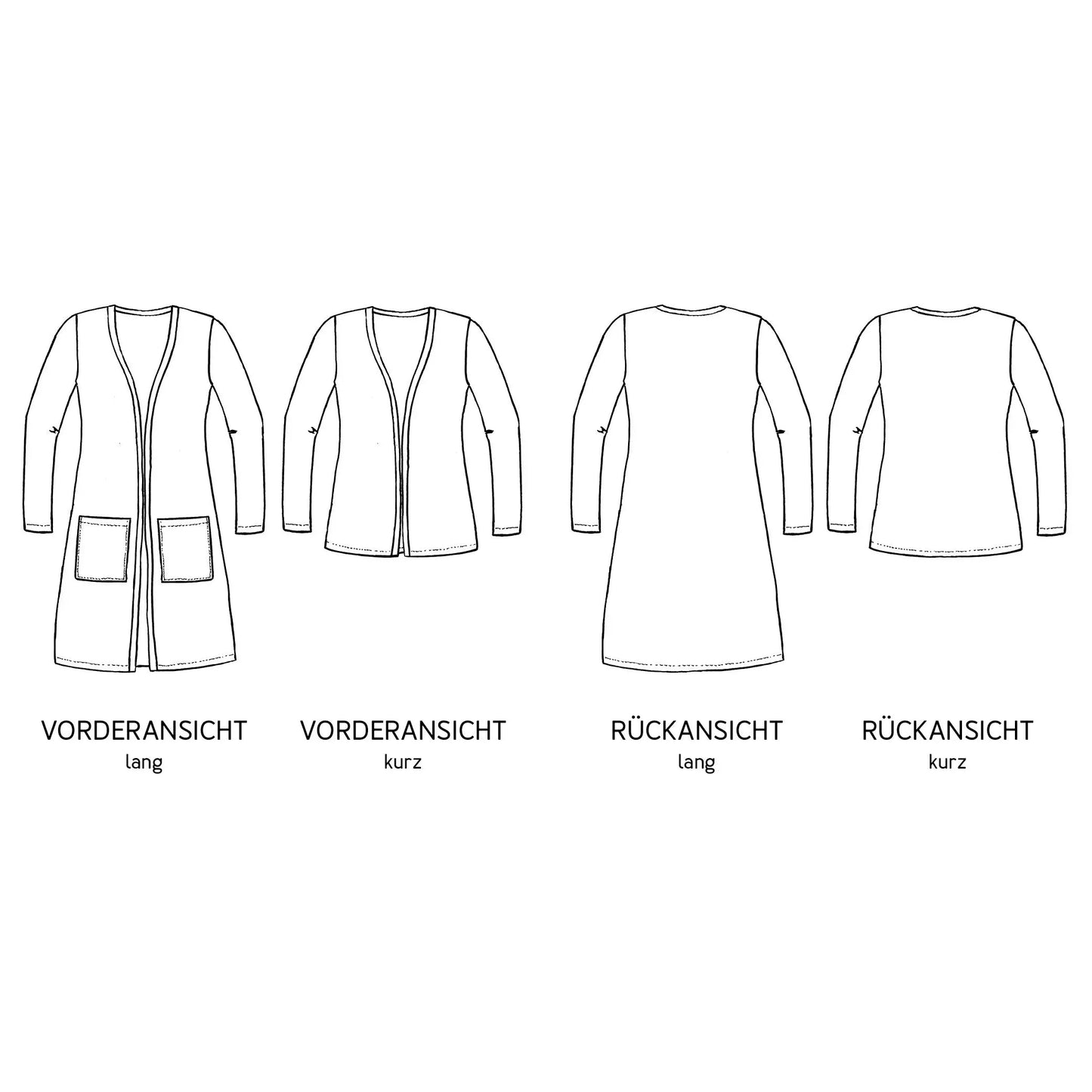 FRAU JACKY • Cardigan mit aufgesetzten Taschen / Papierschnitt