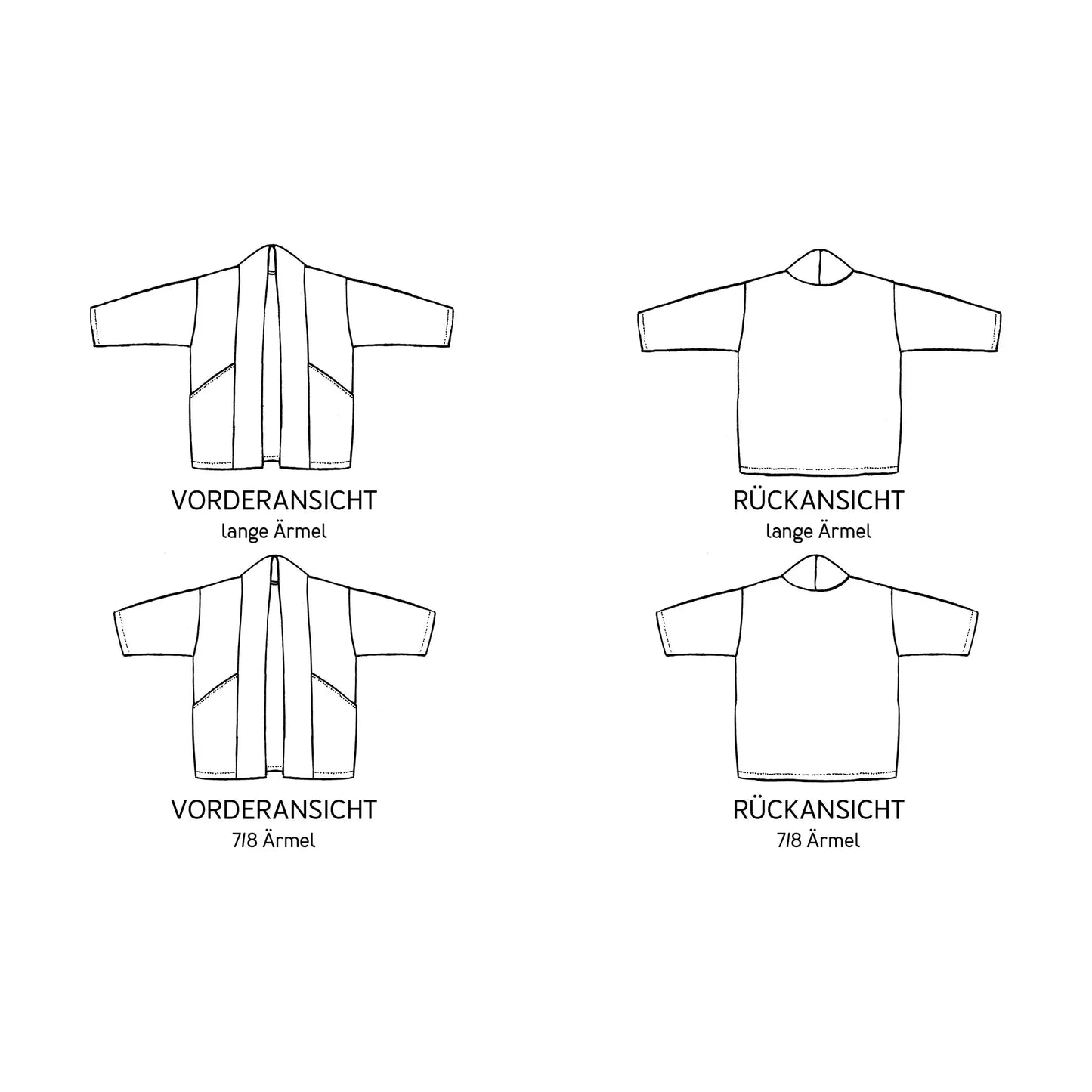 FRAU SINA Kimonojacke | Papierschnitt