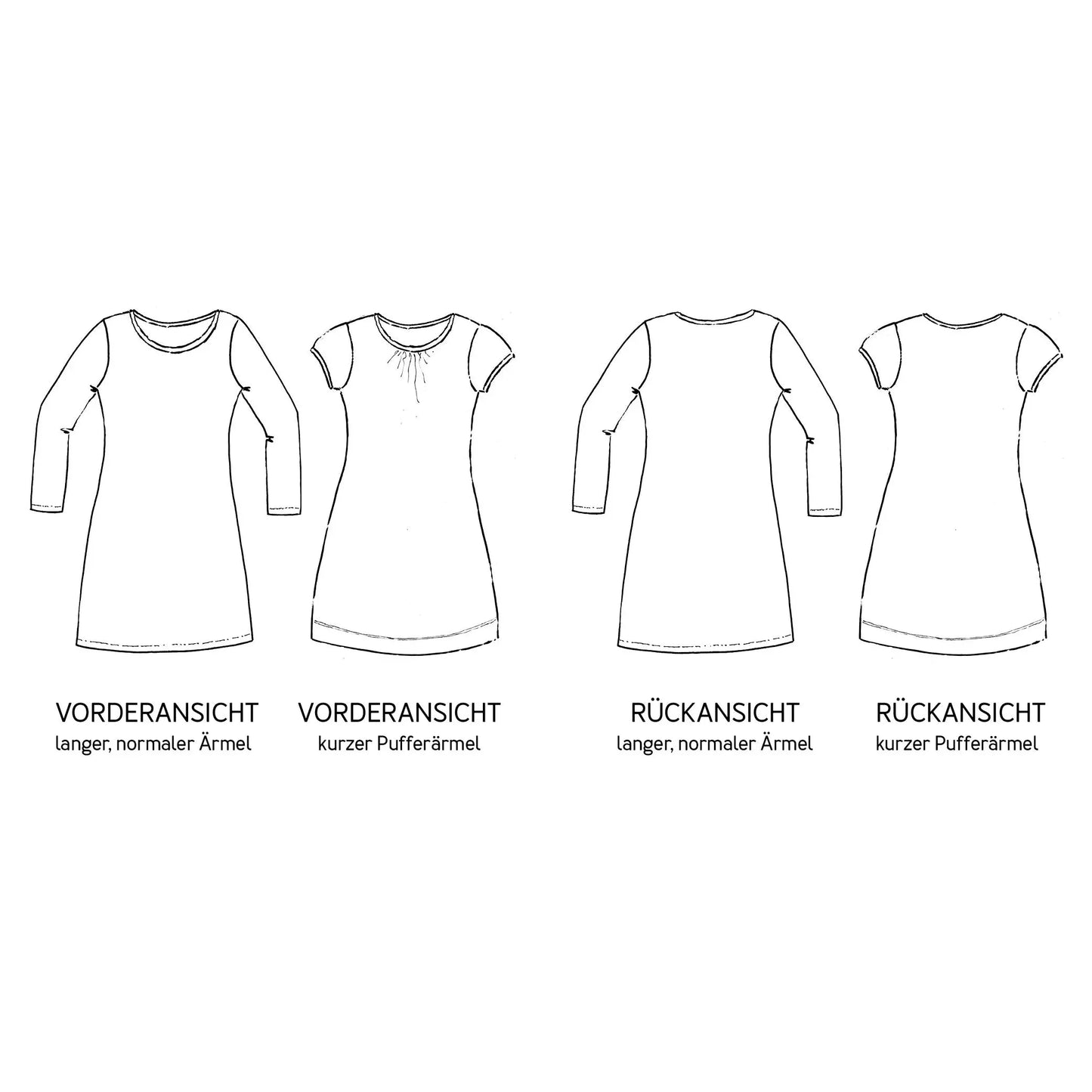 VLIELAND • Jerseykleid mit Rundhalsausschnitt, PAPIERSCHNITT