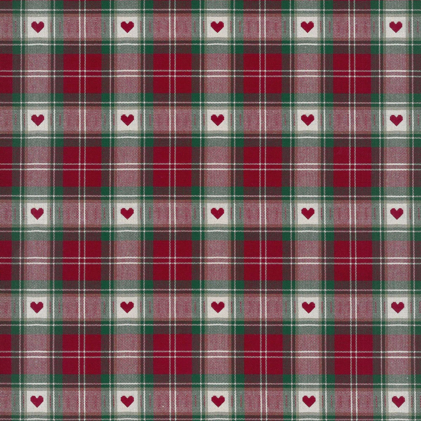 Webstoff Trondheim rot-grün-beige