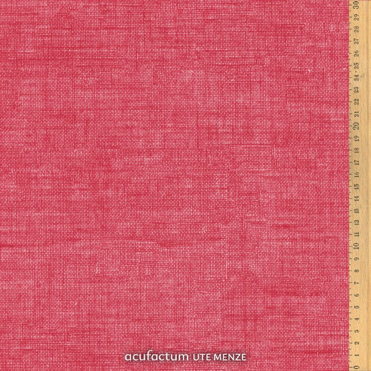 Baumwollstoff uni mit Leinenoptik rot als Kombistoff für Kleidung und Deko