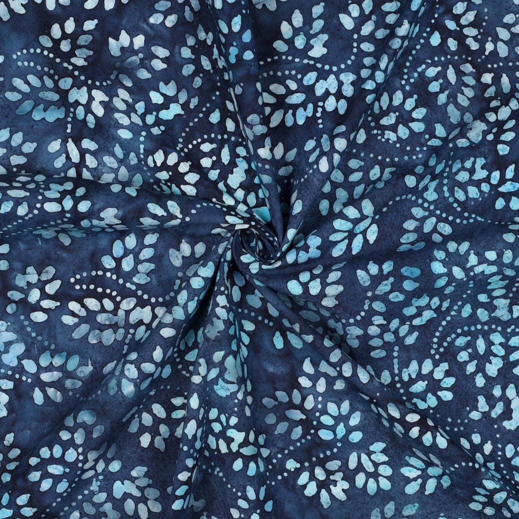 Handbatik Baumwolle Blau-Aqua – leichte Baumwolle aus Indien