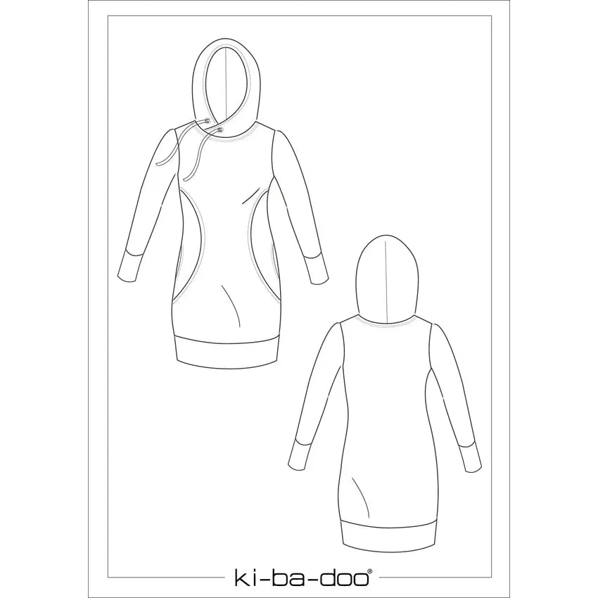 Papierschnitt Long-Hoodie Malou | Größe 32-58