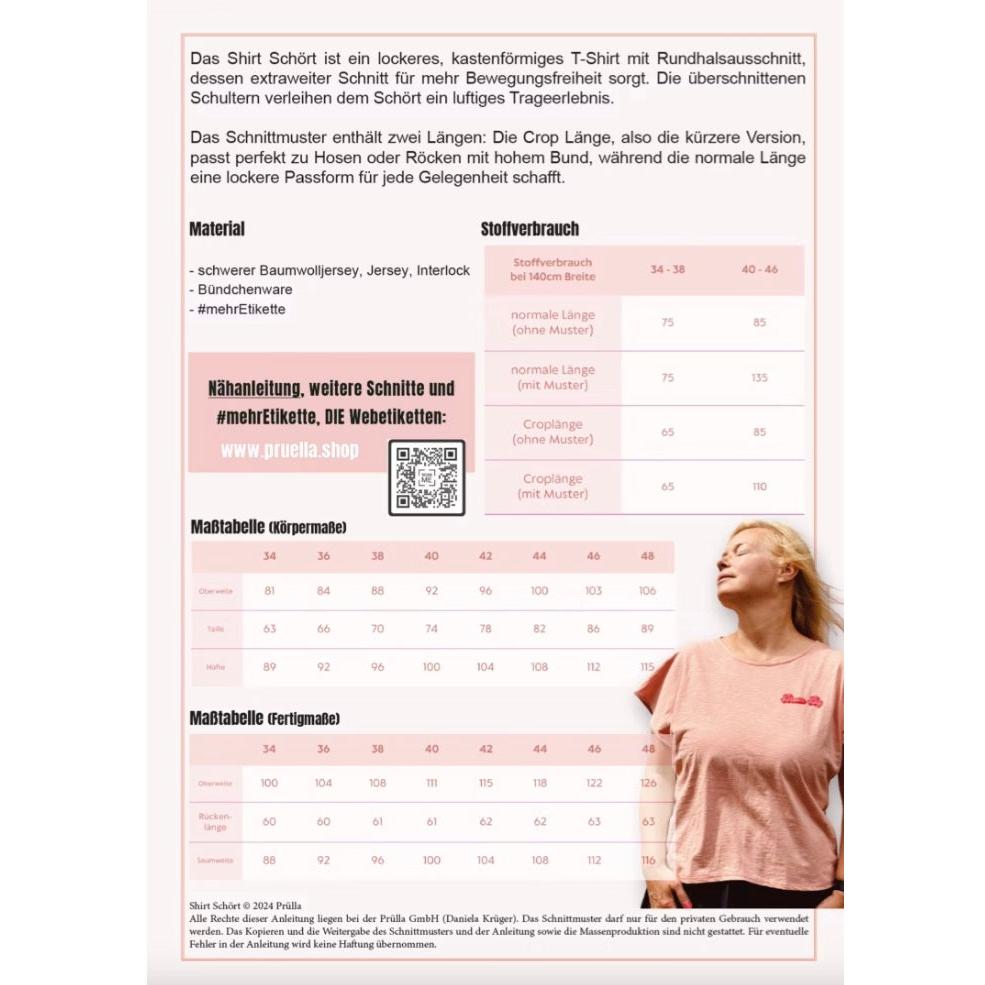 Papierschnittmuster "Schört" von Pruella