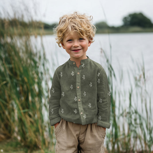 Musselin "Embroidery Cactus"