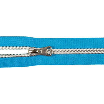 Endlosreißverschlusse 8mm Zähne incl aufgezogene Schieber-  silber