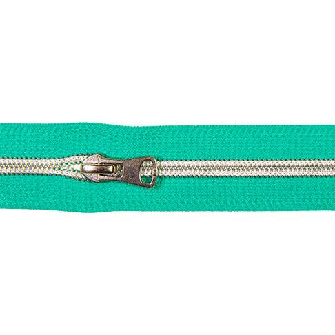 Endlosreißverschlusse 8mm Zähne incl aufgezogene Schieber-  silber