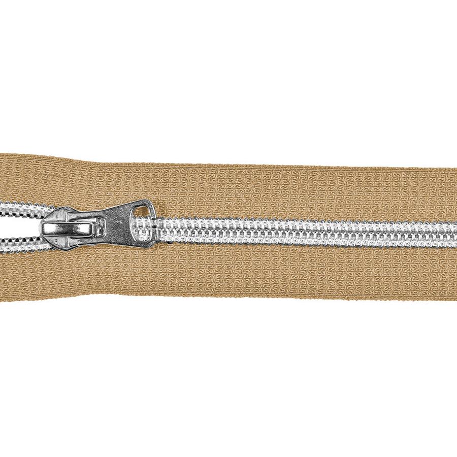 Endlosreißverschlusse 8mm Zähne incl aufgezogene Schieber-  silber