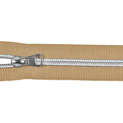 Endlosreißverschlusse 8mm Zähne incl aufgezogene Schieber-  silber