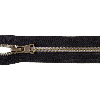 Endlosreißverschluss 8mm Zähne incl. aufgezogenen Schiebern- schwarz