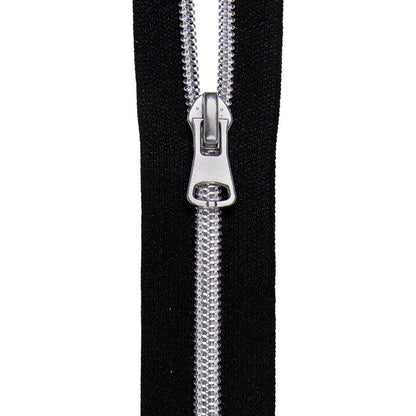 Endlosreißverschluss 8mm Zähne incl. aufgezogenen Schiebern- schwarz