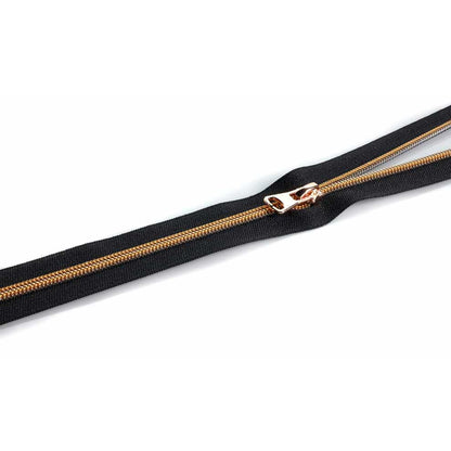 Endlosreißverschluss 8mm Zähne incl. aufgezogenen Schiebern- schwarz