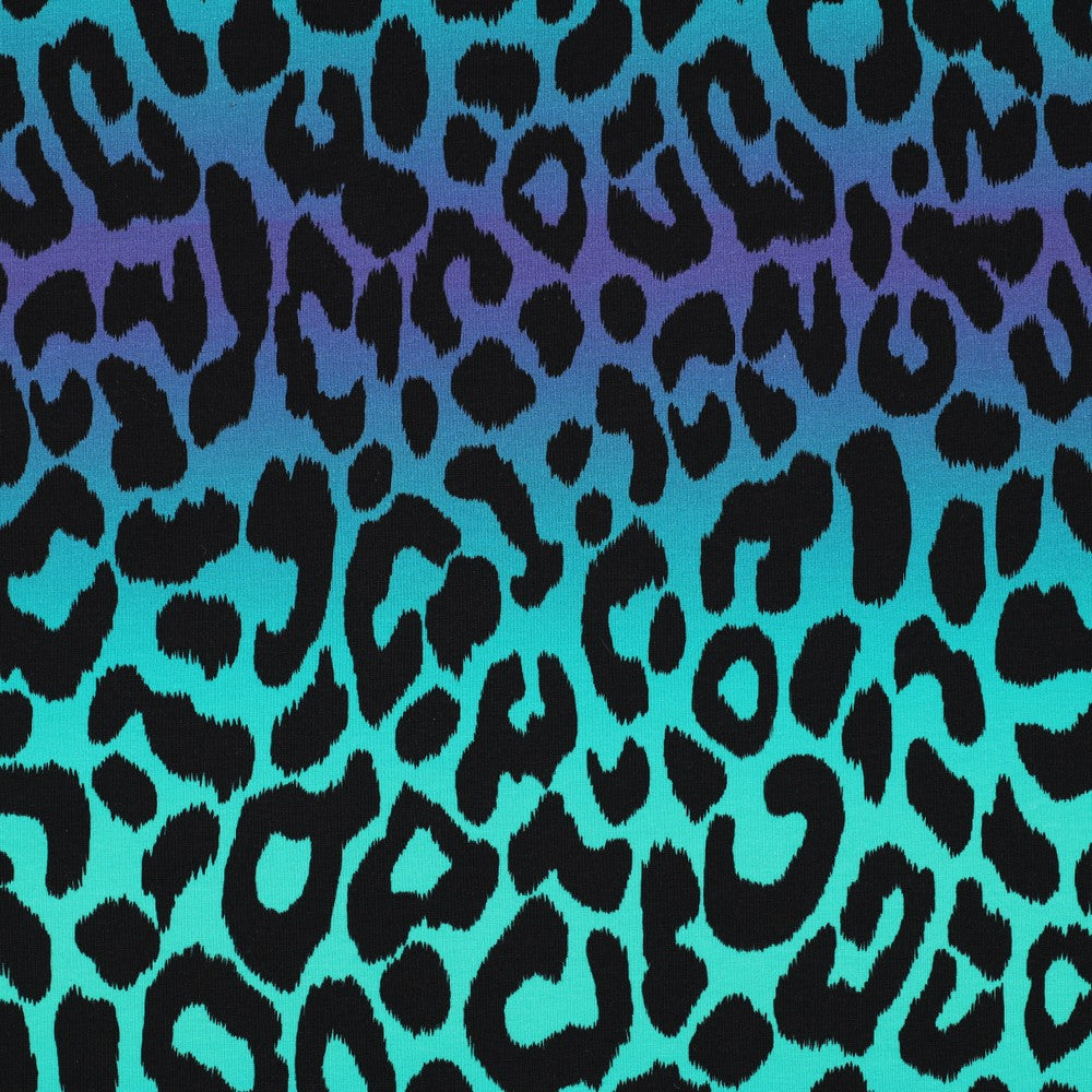 French Terry „Digitalprint Leo“ – trendiger Animal-Print mit modernem Farbverlauf