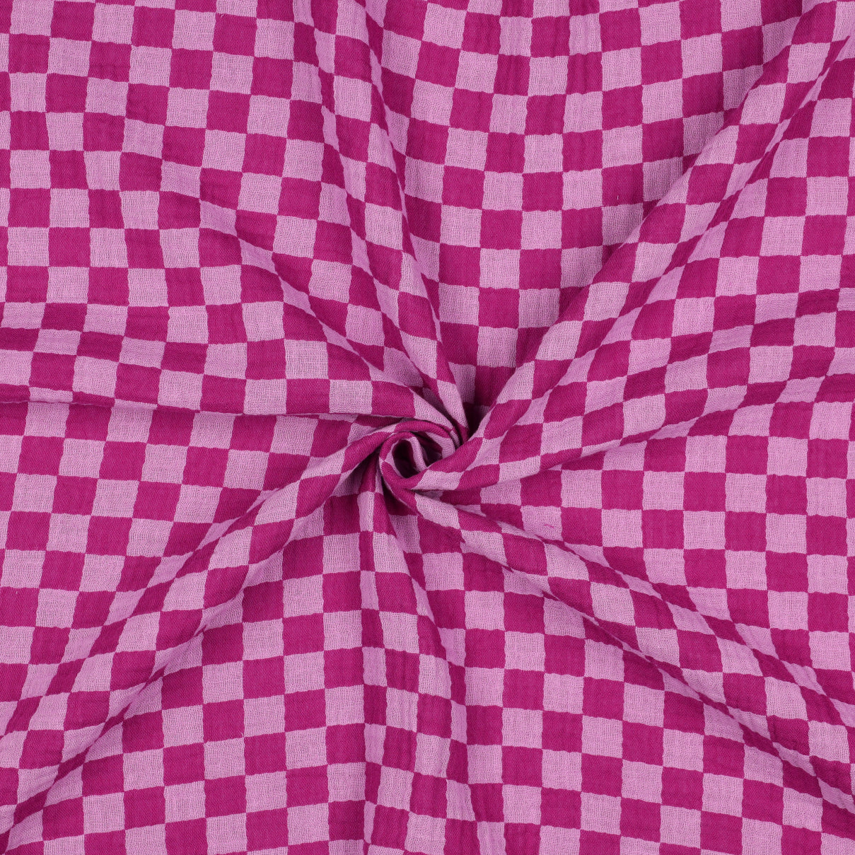 Musselin doppelseitig Karos- pink