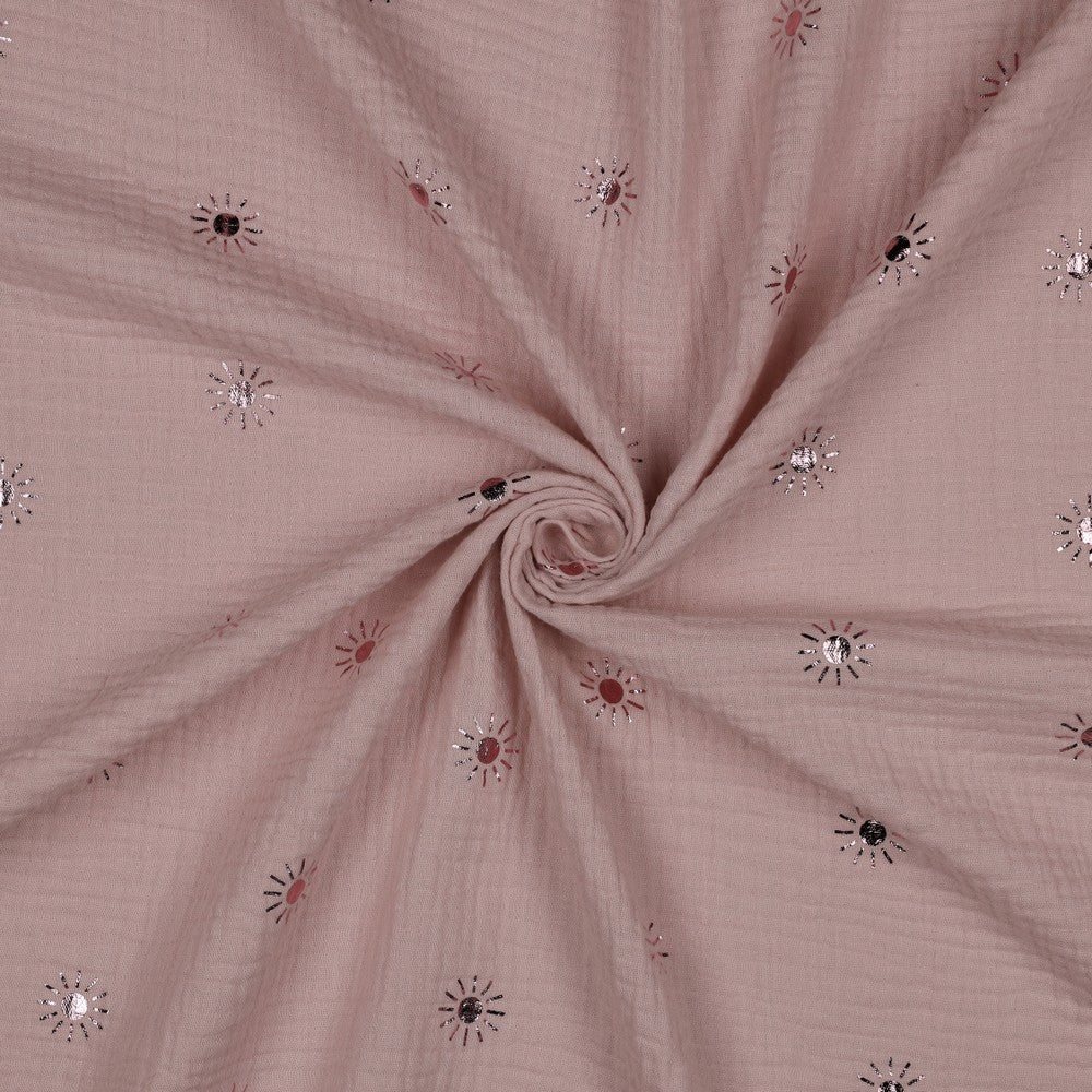 Musselin  folierte Sonne  - sanftrosa