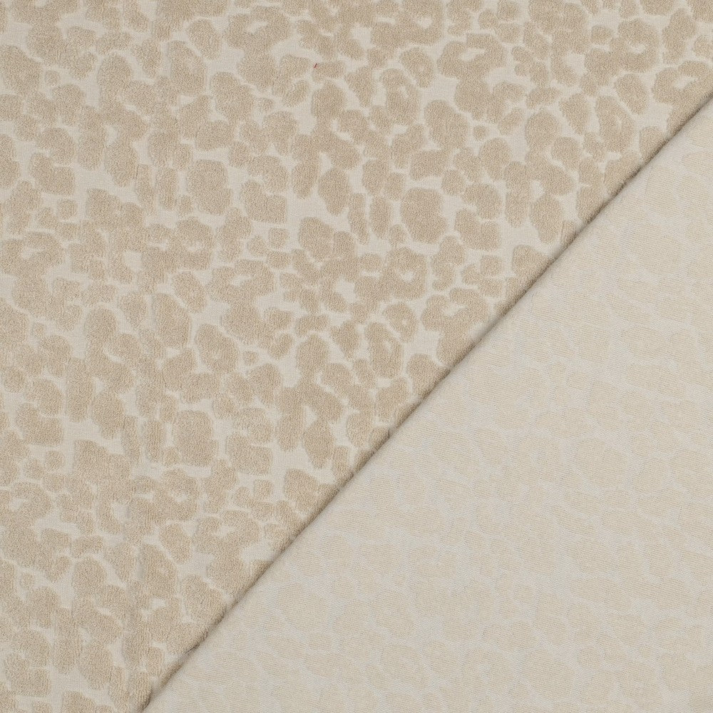 Baumwoll  Frottee 3D Effekt  Leo - sand