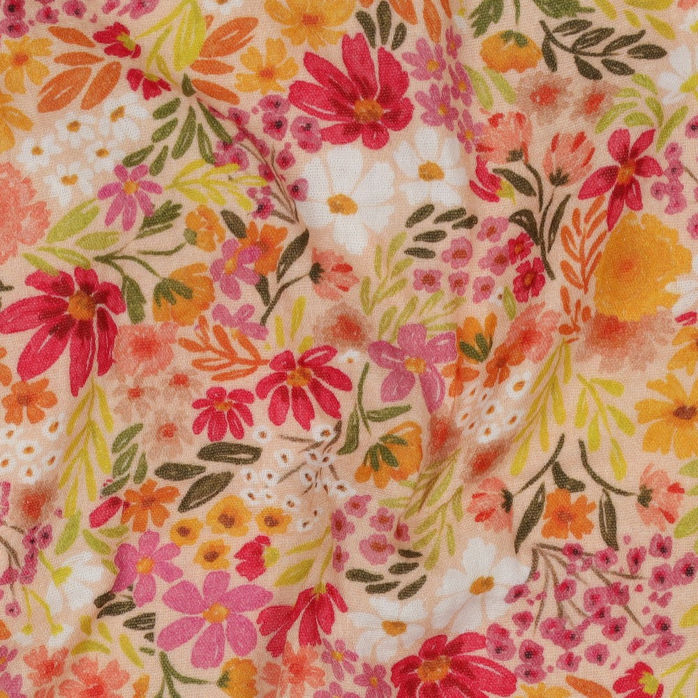 Musselin  Digitaldruck Blumen