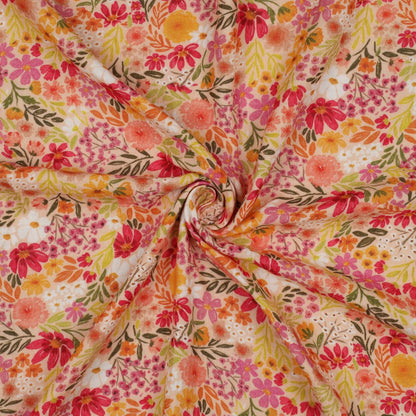 Musselin  Digitaldruck Blumen