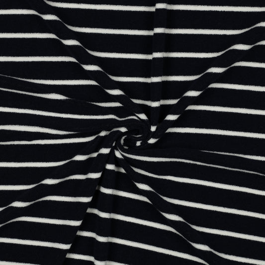 Baumwoll  Frottee  Garngefärbte  Streifen- maritim blau/ weiß