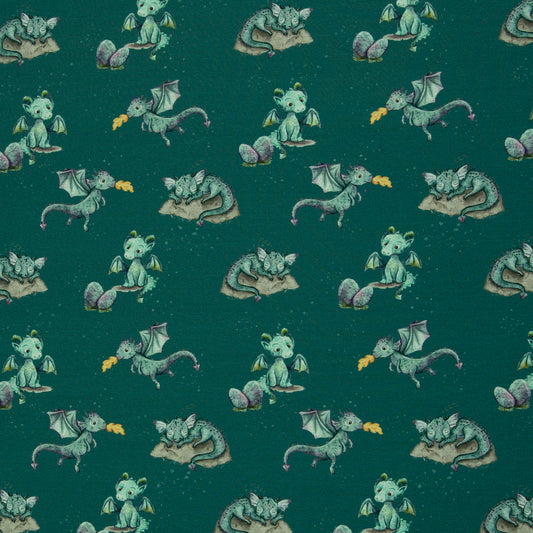 Baumwolljersey „Miracle – kleine Drachen“ – by Christiane Zielinski- Swafing