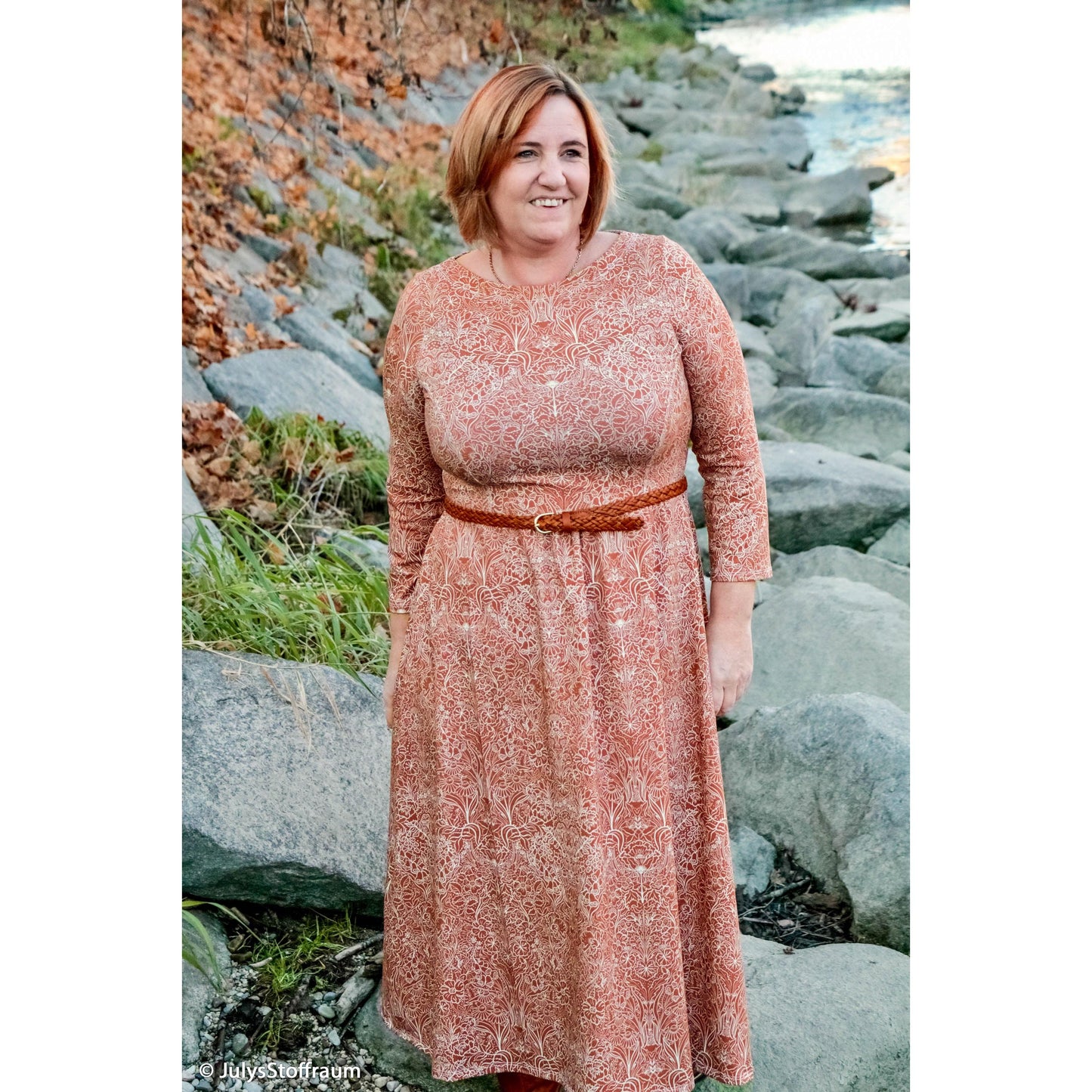 Jersey Autumn Damask by Bienvenido Colorido- swafing