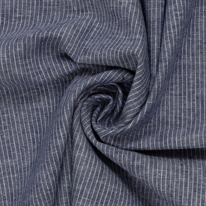 Leinengemisch "Paul- Nadelstreifen dunkelblau"- Swafing