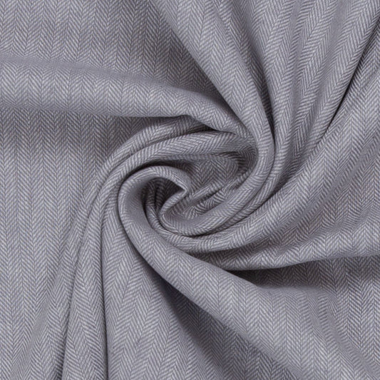 Leinengemisch "Paul- Fischgrätmuster grau"- Swafing