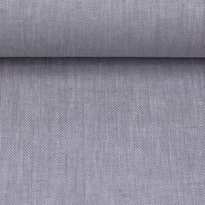 Leinengemisch "Paul- Fischgrätmuster grau"- Swafing