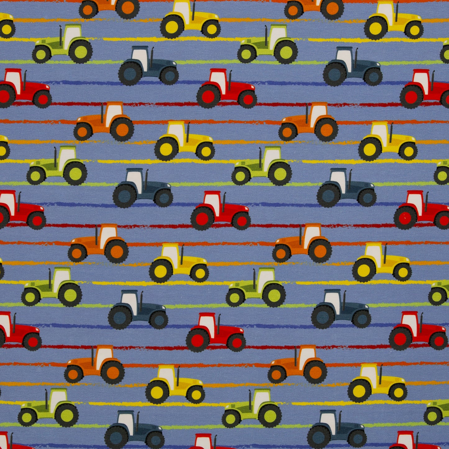 Baumwolljersey "Kids by JaTiJu bunte Trecker" Swafing