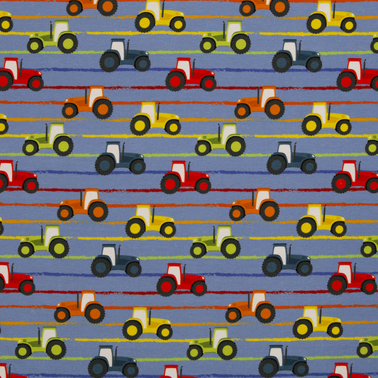 Baumwolljersey "Kids by JaTiJu bunte Trecker" Swafing