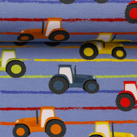 Baumwolljersey "Kids by JaTiJu bunte Trecker" Swafing