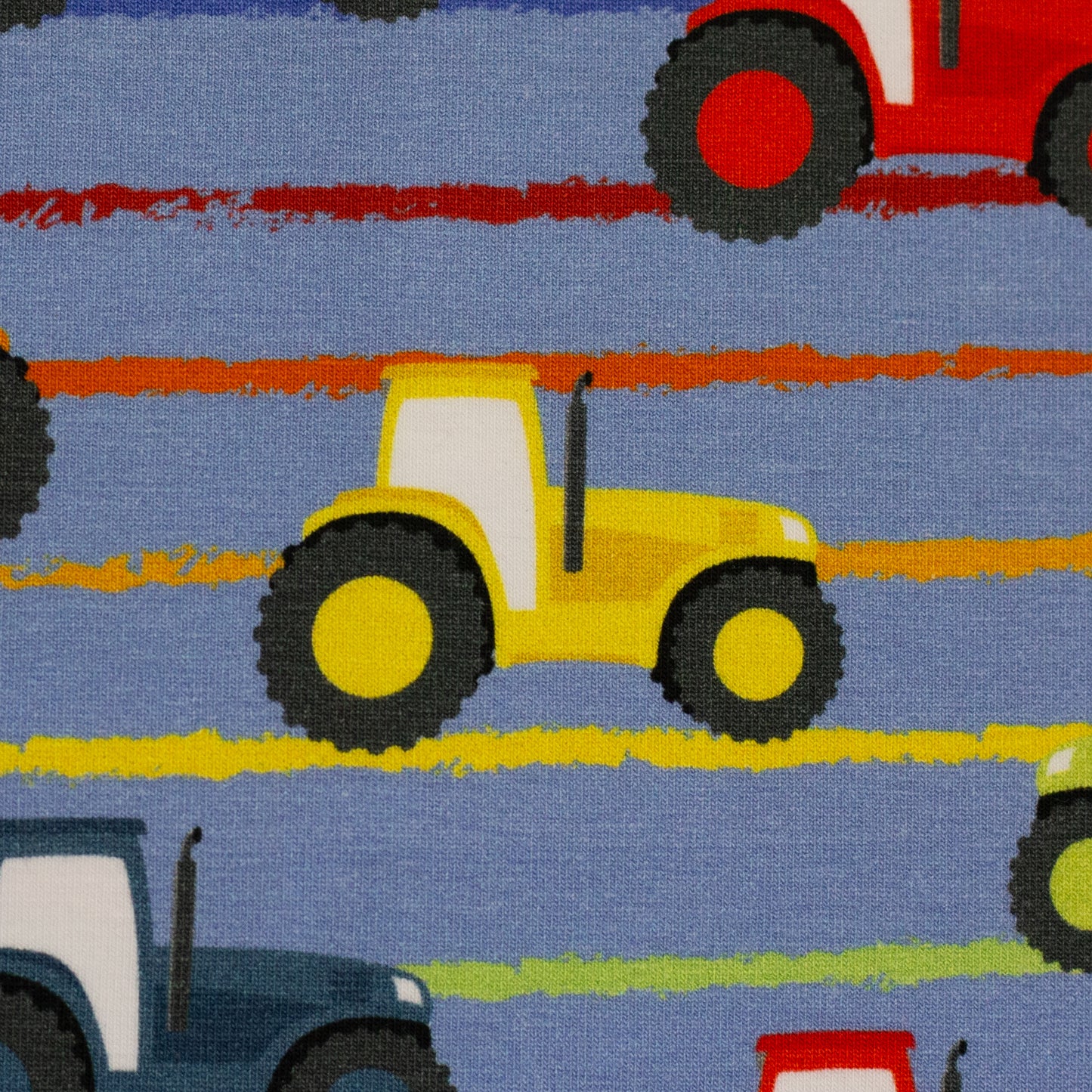 Baumwolljersey "Kids by JaTiJu bunte Trecker" Swafing