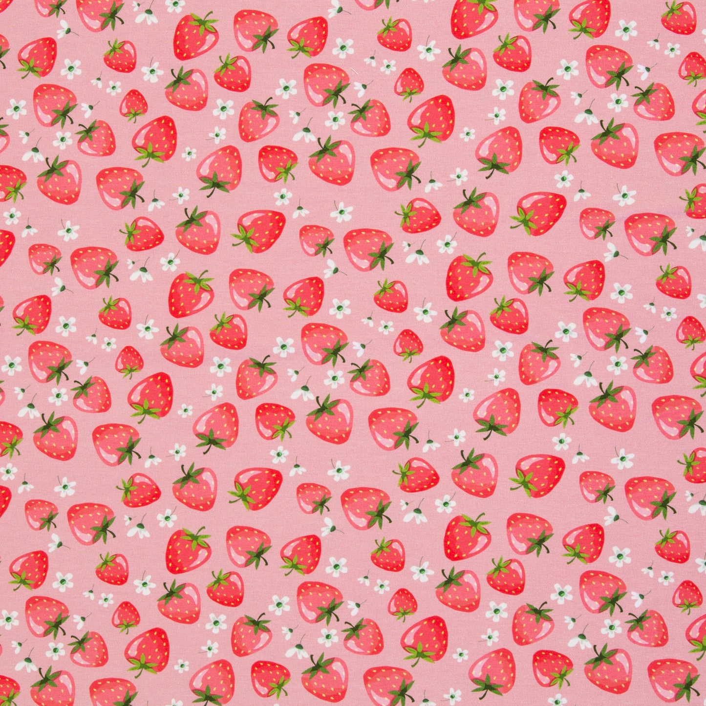 Baumwolljersey "Melody Erdbeeren rosa" Swafing