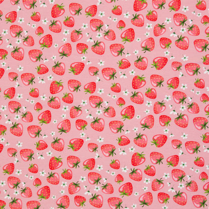 Baumwolljersey "Melody Erdbeeren rosa" Swafing