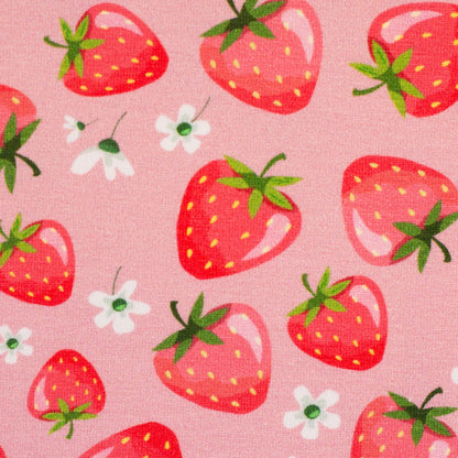 Baumwolljersey "Melody Erdbeeren rosa" Swafing