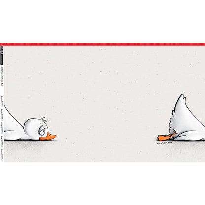 Panel French Terry "Cheeky Animals  Ente", naturweiß