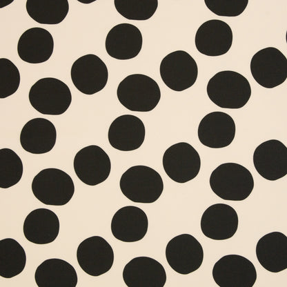 Oxfordgewebe "Big Dots"- Colourful Collection by Cherry Picking, hellbeige/schwarz