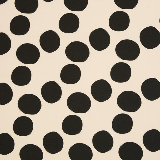Oxfordgewebe "Big Dots"- Colourful Collection by Cherry Picking, hellbeige/schwarz
